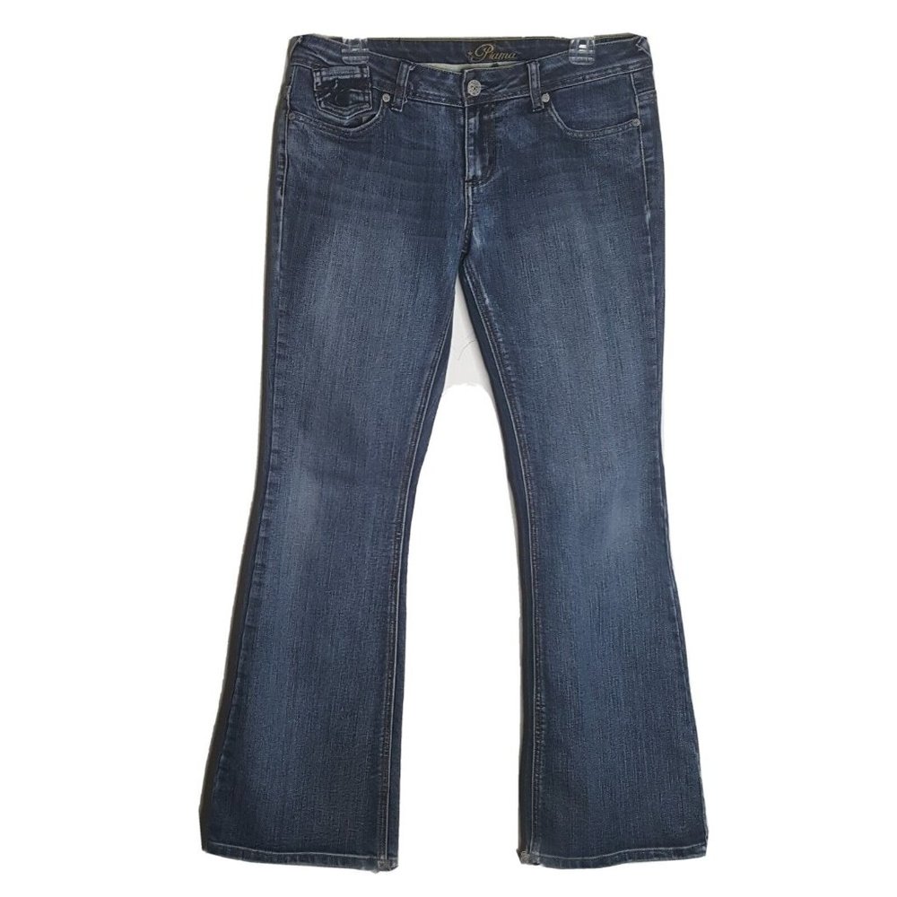 Piama Denim Flare Juniors Size 9 Blue Jeans Stretch Cotton Blend Lower on Waist